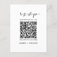 Carte de réponse QR Code scannable pour mariage mo
