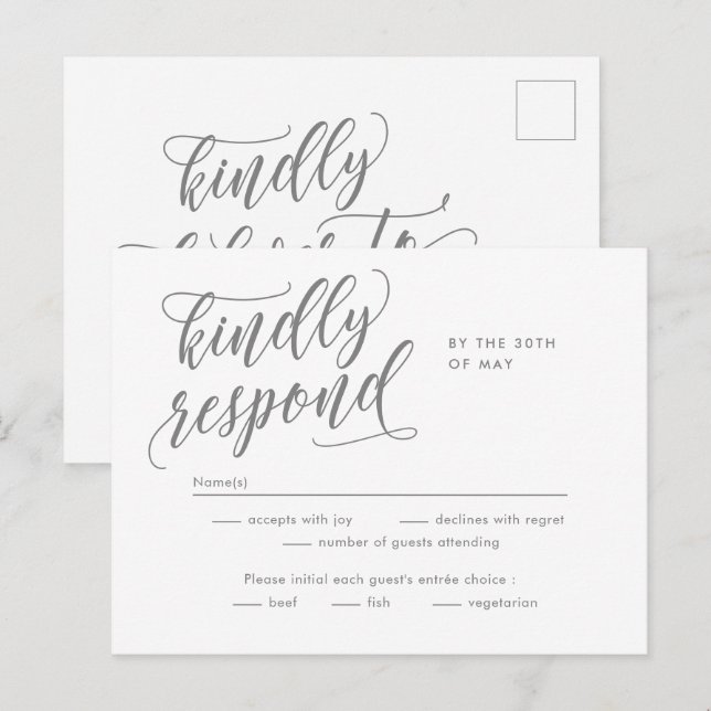 Postale Carte de réponse RSVP Eternal Bliss Editable Color (Devant / Derrière)