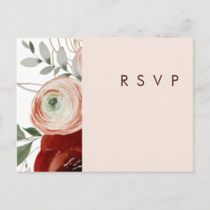 Postale Carte de réponse RSVP pour la chanson florale auto