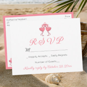 Postale Carte de réponse RSVP pour mariage tropical Hawaïe