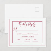 Carte de réponse simple moderne mariage Bourgogne