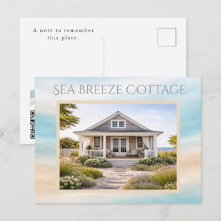 Postale Carte de réservation de maison de plage avec QR