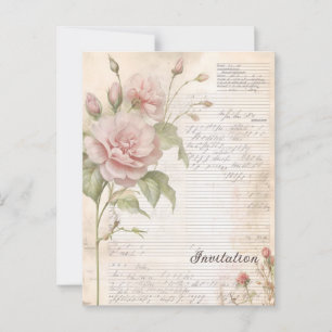 Postale carte de rétro florale