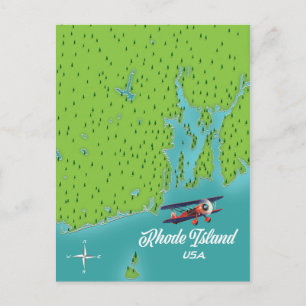 Postale carte de Rhode Island États-Unis