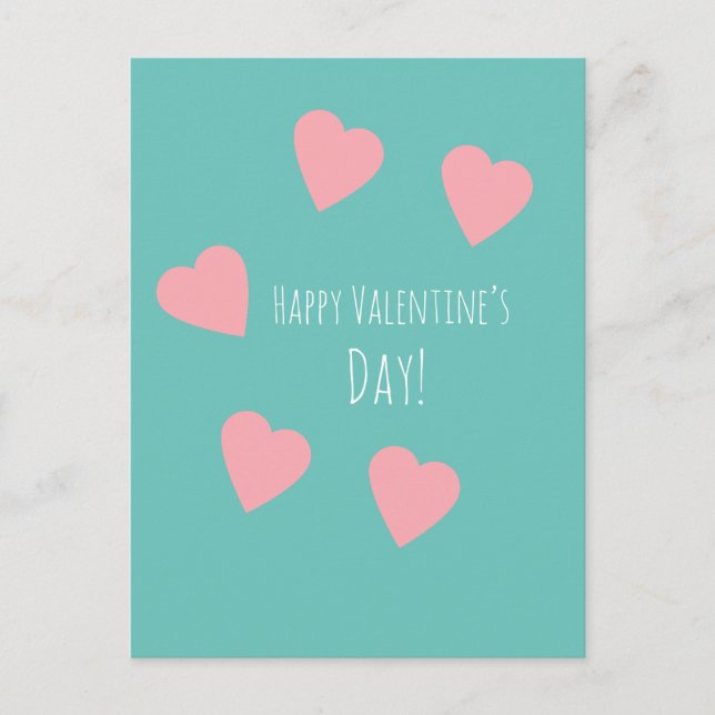 Postale Carte de Saint-Valentin cœur rose flottant (Devant)