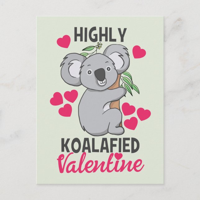 Postale Carte de Saint-Valentin hautement Koalafied (Devant)