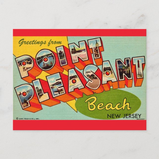 Postale Carte de salutations de Point Pleasant Beach NJ (Devant)