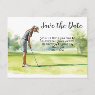 Postale Carte de sauvegarde de date pour tournoi de golf f