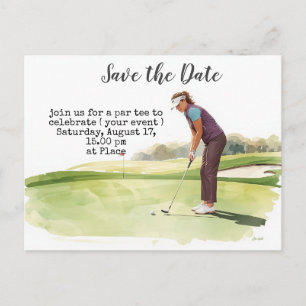 Postale Carte de sauvegarde de date pour tournoi de golf f