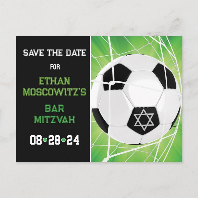 Postale Carte de sauvegarde de la date du Bar Mitzvah avec (Devant)