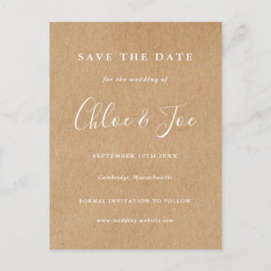 Postale Carte de sauvegarde de mariage de signature Kraft 