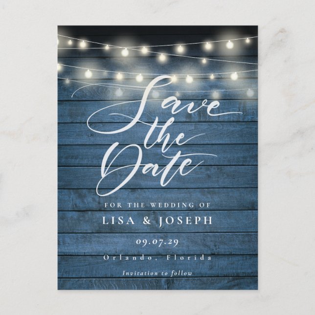 Postale Carte de Save the Date avec code QR pour guirlande (Devant)