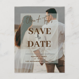 Postale Carte de Save The Date couple photo transparente