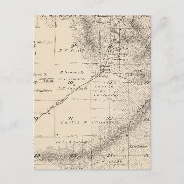 Postale Carte de section du comté de T15S R25E Tulare (Devant)