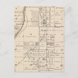 Postale Carte de section du comté de T16S R23E Tulare