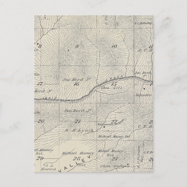 Postale Carte de section du comté de T20S R28E Tulare (Devant)