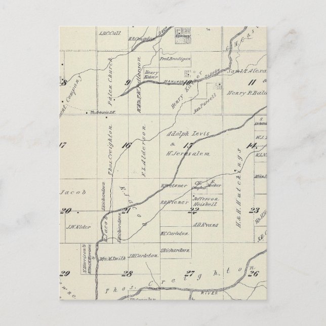 Postale Carte de section du comté de T21S R23E Tulare (Devant)