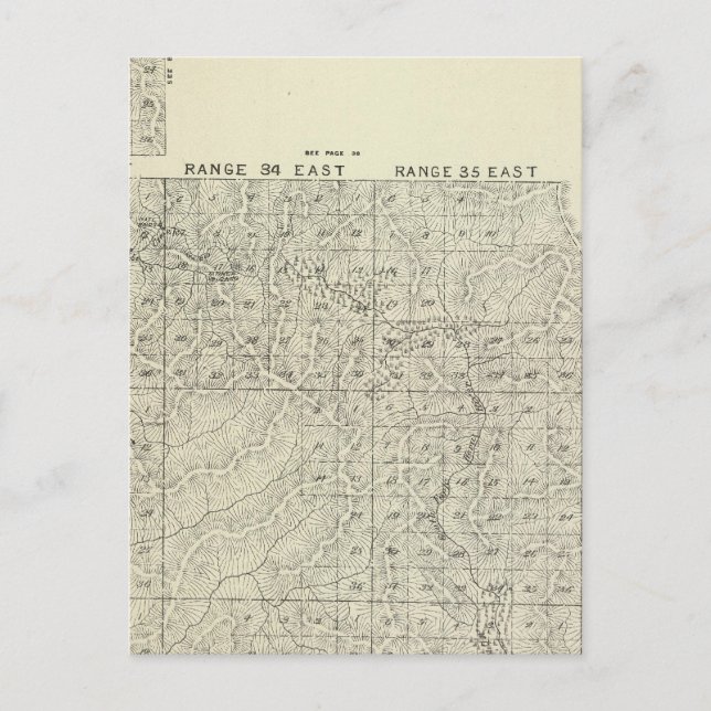 Postale Carte de section du comté de Tulare T1820S R3236E (Devant)