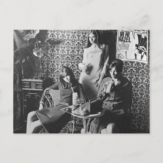 Postale Carte de sécurité Milkshake girls Vintage (Devant)