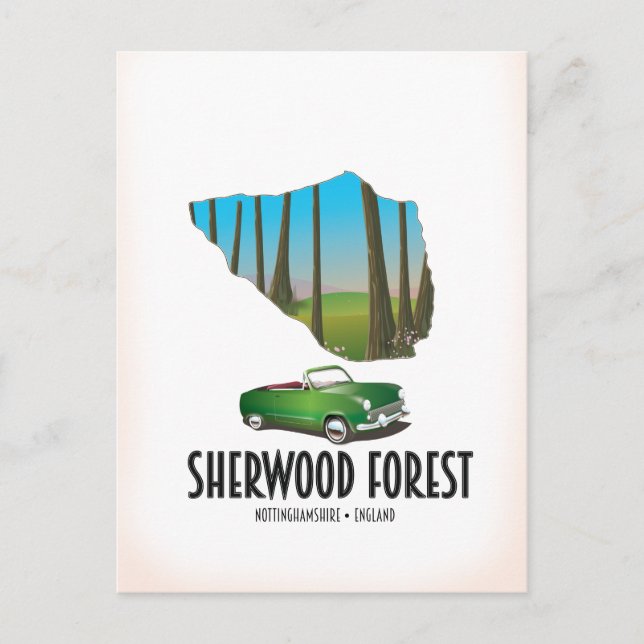Postale Carte de Sherwood Forest Nottinghamshire (Devant)