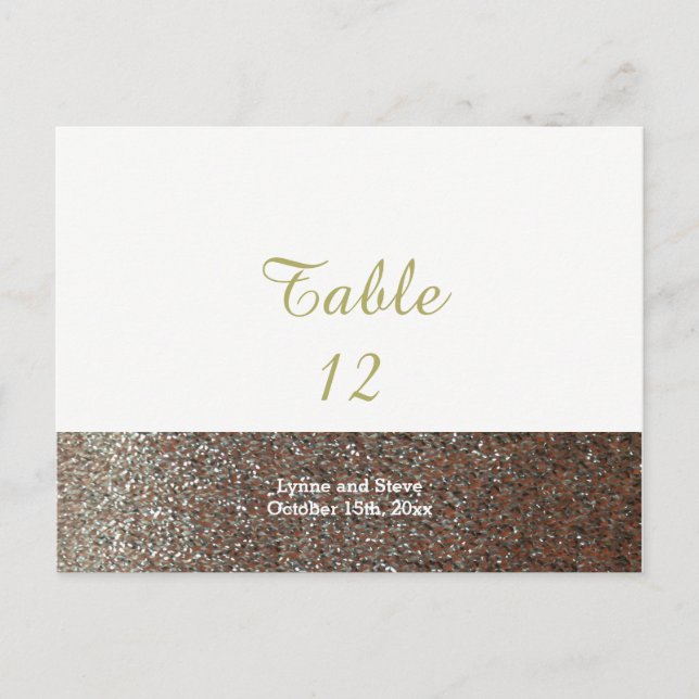 Postale Carte de Siège de Table à Paillettes Faux Rose (Devant)