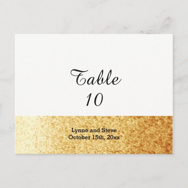 Postale Carte de Siège de Table avec Faux Paillettes de To (Devant)