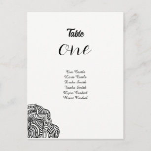 Postale Carte de siège de table de conception du coin noir