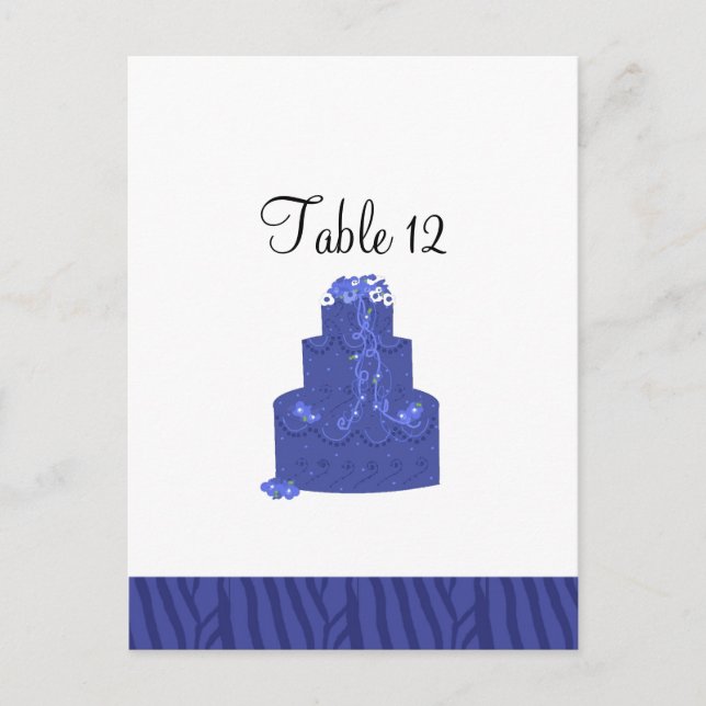 Postale Carte de siège de table de gâteau Royal Blue Maria (Devant)