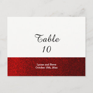 Postale Carte de Siège de Table Rouge Faux Paillettes