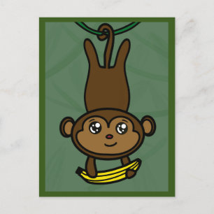 Postale Carte de singe suspendu amusante
