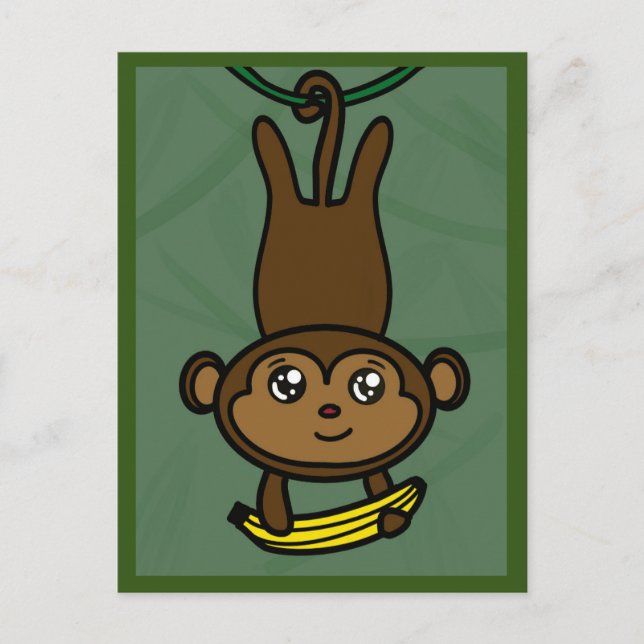 Postale Carte de singe suspendu amusante (Devant)