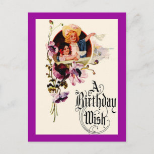 Postale Carte de souhaits d'anniversaire vintage