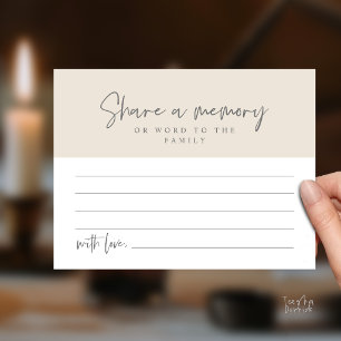 Postale Carte de souvenir de service funéraire, partagez u