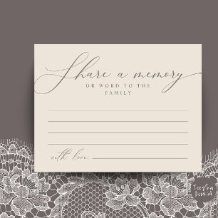 Postale Carte de souvenir de service funéraire, partagez u