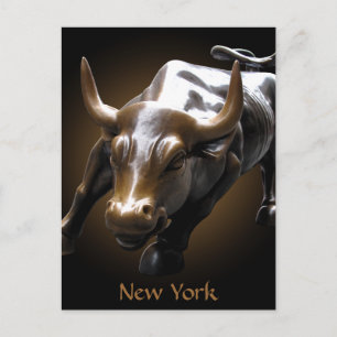 Postale Carte de souvenir New York Postcard Bull Statue NY
