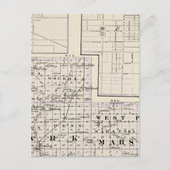 Postale Carte de Stark et de la partie ouest des comtés Ma (Devant)