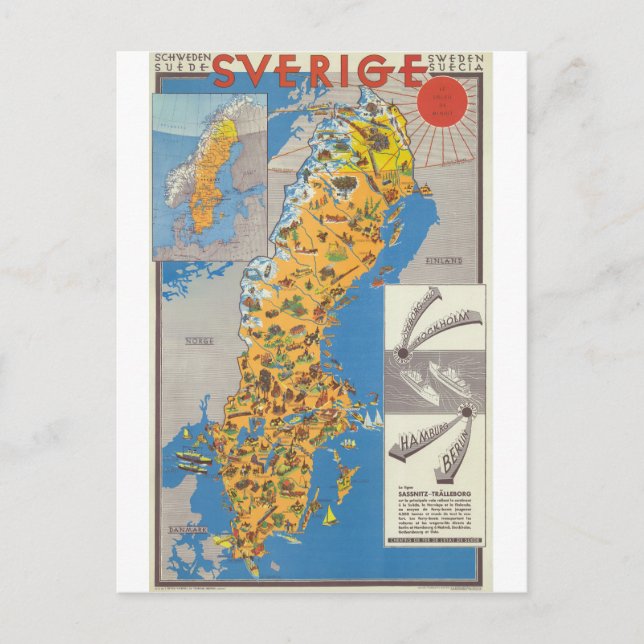 Postale Carte de Suède (Devant)
