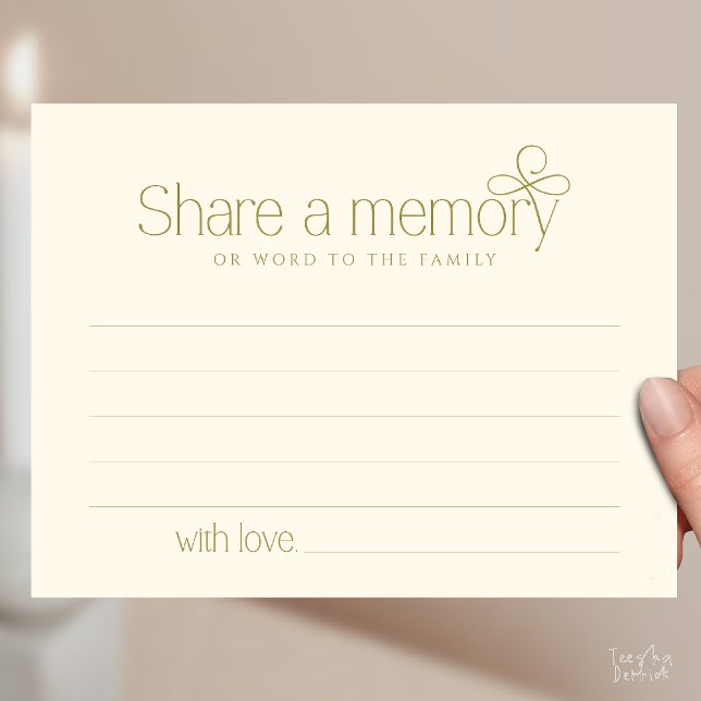 Postale Carte de sympathie de service funéraire pour parta (Funeral Service Share a memory Fairy love Sympathy Card or word to the family in Yellow Gold)