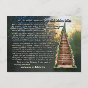 Postale Carte de sympathie pour le poème Rainbow Bridge
