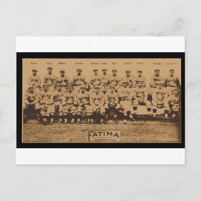 Postale Carte de tabac Fatima Sox rouge 1913 Boston Print (Devant)