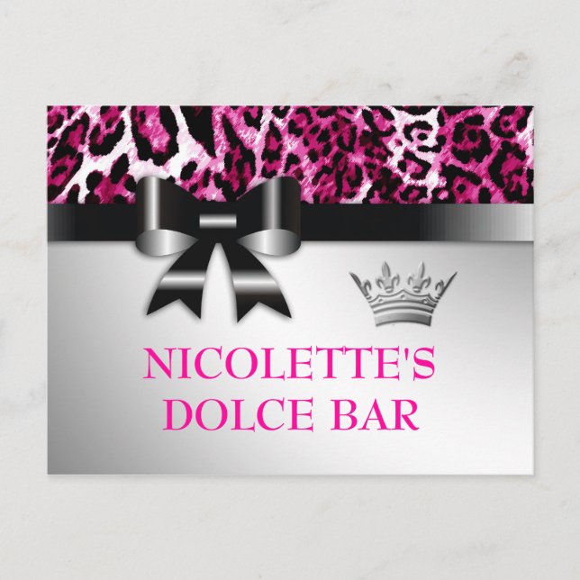 Postale Carte de table 311 Bowlicious Hot Pink Leopard (Devant)