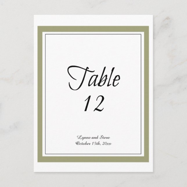 Postale Carte de table à bordure dorée (Devant)