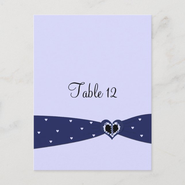 Postale Carte de table à ruban bleu marine (Devant)