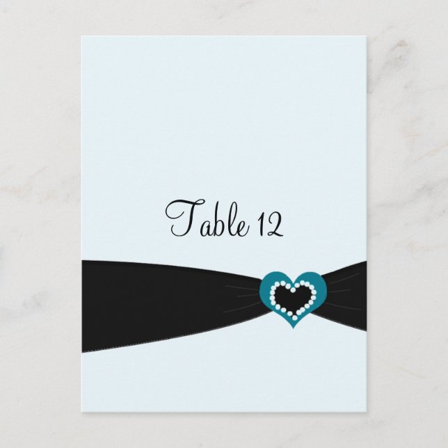 Postale Carte de table à ruban noir (Devant)