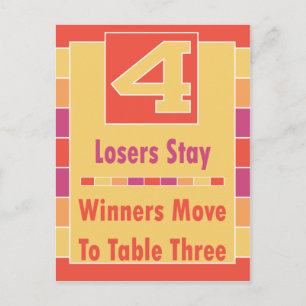 Postale Carte de table Bunco en bandes colorées #4 à 3