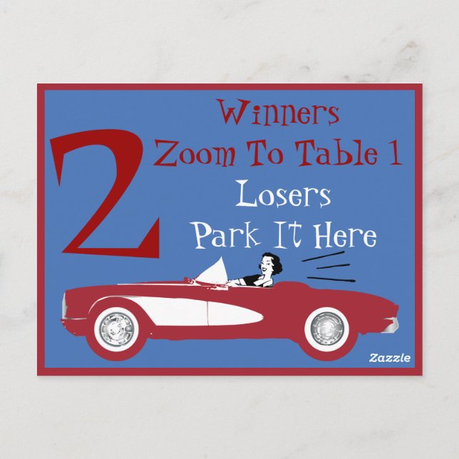 Postale Carte de table convertible rouge Bunco rétro #2 (Dos)