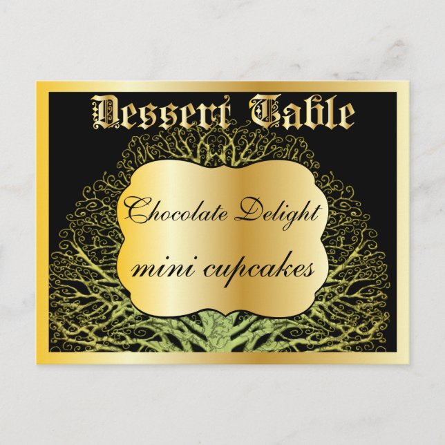 Postale Carte de table de buffet de desserts ou de bonbons (Devant)