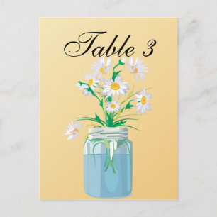 Postale Carte de table de marguerites d'été