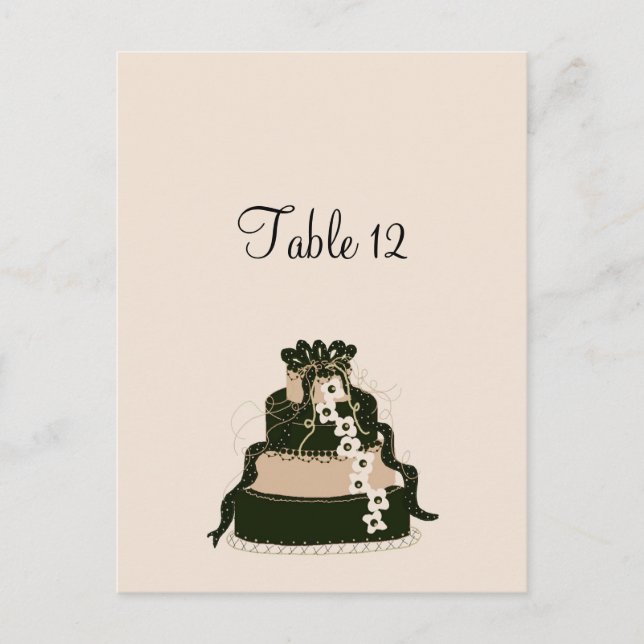 Postale Carte de table de mariage au chocolat (Devant)