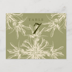 Postale Carte de table de Mariage de fleurs d'antiquité